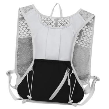 Imagem de YIJU Colete de corrida e caminhada, mochila respirável, versátil, ajustável, para homens e mulheres, colete de hidratação, Cinza Preto