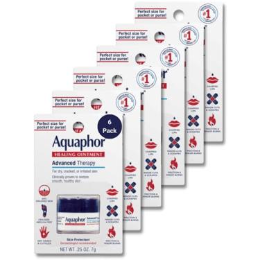 Imagem de Aquaphor Healing Ointment Advanced Therapy Skin Protectant, Dry Skin Body Moisturizer, 0.25 Oz Jar, Pack of 6