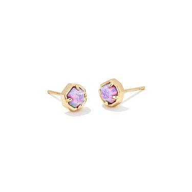 Imagem de Kendra Scott Nola Stud Earrings in 14k Gold-Plated Brass, Lavender Opal, Fashion Jewelry for Women