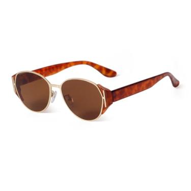 Imagem de Óculos de sol ovais vintage da moda para mulheres e homens, luxo, retrô, clássico, tartaruga, verde (6)