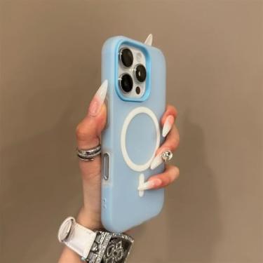 Imagem de Capa de celular 2 em 1 Candy Color para iPhone 17 Air 16 e 15 14 Plus 13 11 12 Pro Max, transparente, fosca e macia, azul, para