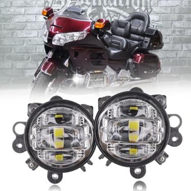 Imagem de bamotoop Conjunto de faróis de neblina de motocicleta LED para Honda Gold Wing Goldwing GL1800 2012-2017 acessórios de lâmpadas de condução (cromado)