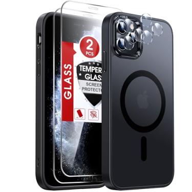 Imagem de LeYi Capas para iPhone-11-Pro-Max compatíveis com MagSafe [protetor de tela X2 + capa de câmera X2] Capa magnética para iPhone 11 promax capa protetora de grau militar para i Phone 11pro max, preto