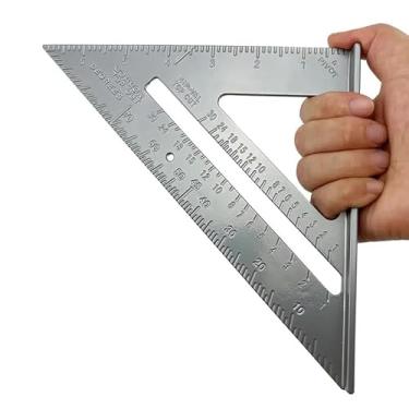 Imagem de Régua triangular quadrada de carpinteiro de 18 cm para uso multiuso, régua de medição de ângulo reto, régua de ângulo reto de quadrados de carpintaria para layouts precisos