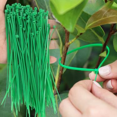 Imagem de 50 peças de suporte de plantas de jardim laços de videira arbustos haste prendedor de plantas ramos suporte de bloqueio gravata 25 x 0,3 cm