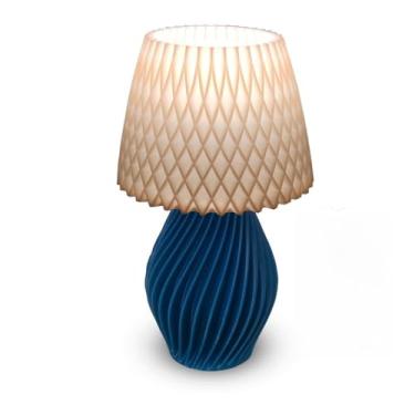 Imagem de Abajur Luminária De Mesa Sala Quarto Moderno Com Lâmpada(Azul-Royal)