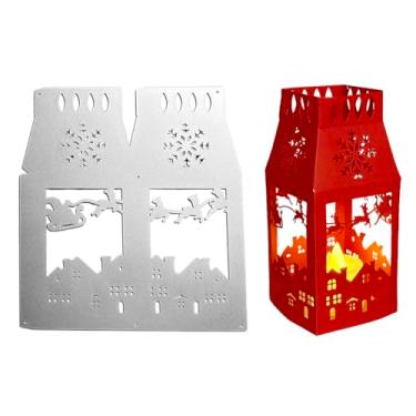 Imagem de Caixa de papel, abajur, corte, lanterna, matriz de corte de metal, faça você mesmo, capas de lâmpada em relevo, modelo decorativo, abajur, estêncil de corte para festa de Natal, aniversário, noite