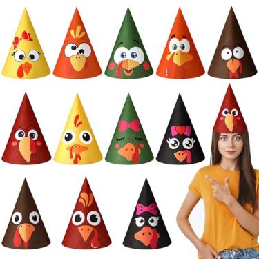 Imagem de Velmitten 12 peças de chapéus de feltro de cone de ação de graças para adultos, adolescentes, homens, mulheres, dia de Ação de Graças, lembrancinha de festa de Halloween, fantasia, cosplay