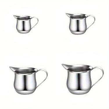 Imagem de Jarra de espuma de leite de aço inoxidável para cozinha, café expresso, vapor, barista, artesanato, latte, cappuccino, copo de leite, jarro de espuma