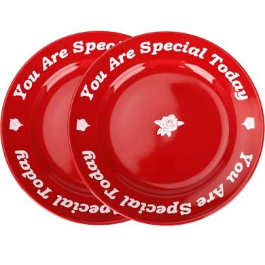 Imagem de Prato vermelho You Are Special Today - Pratos de cerâmica de celebração de 27 cm para aniversários, aniversários, casamentos, formaturas, chás de bebê, marcos e etc. (2)
