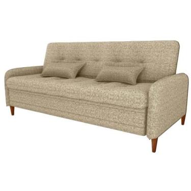 Imagem de Sofa Cama 2 Lugares 206 Cm Donna Linho Vancouver E488 Palha Milani Sto