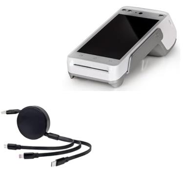 Imagem de BoxWave Cabo compatível com Pax A930 - AllCharge PD miniSync (100W), cabo USB portátil retrátil de alta velocidade – Preto