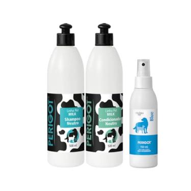 Imagem de Kit Shampoo E Condicionador Neutro 500ml E Colônia Blue 150ml Perigot Cães e Gatos