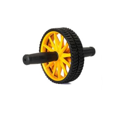 Imagem de Roda Abdominal Profissional com Almofada para Joelhos - Para Treino de Abdômen, Lombar, Costas e Exercícios Funcionais (AMARELO)