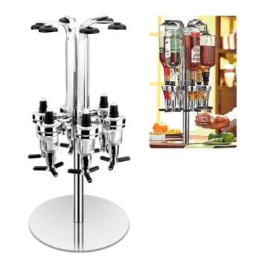 Imagem de Porta Bebidas Giratório com Dosador Dispense para 6 Garrafas - IMPKT