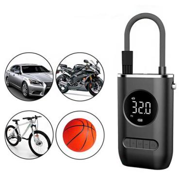 Imagem de Bomba De Ar Compressor Portatil Calibrador Digital - BIKE