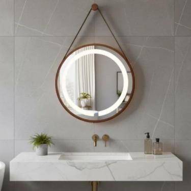 Imagem de Espelho Redondo Iluminado 60cm Touch 2 Leds com Alça Adnet Reduna