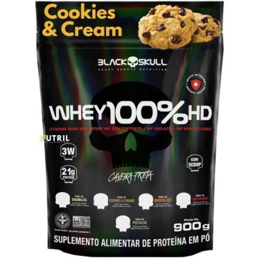 Imagem de Whey Protein 100 HD Pure 900g BLACK SKULL Isolado Hidrolisado Concentrado Suplemento de Proteína-Unissex