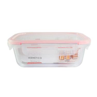 Imagem de Pote Vidro Hermético Marmita Mantimentos Tampa 640ml - Uni