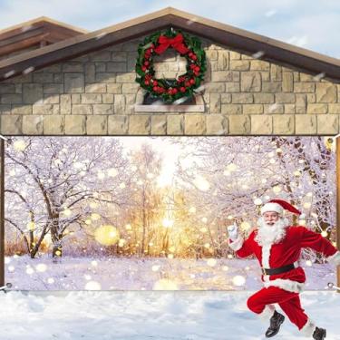 Imagem de 2,7 x 40 m, cenário de neve de inverno, país das maravilhas e porta de garagem, floco de neve, luz solar quente, bokeh, com pontos de glitter, cenário de fotografia para adultos, crianças, cenário de