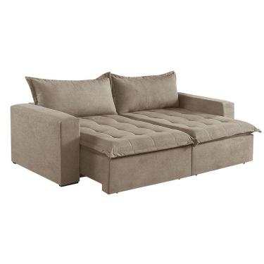 Imagem de Sofá Cama 2 Lugares Retrátil Reclinável M-184 Veludo Martins Bege