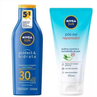 Imagem de Kit Solar Nivea Protetor Fps30 200ml E Gel Pós Sol Nivea