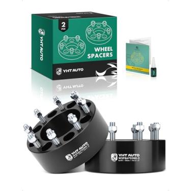 Imagem de YHTAUTO Espaçadores de roda de 8 x 170 mm, compatível com Ford F-250/F-350 Super Duty 2003-2023, espaçadores de pneu de excursão com parafusos de grau M14 x 1,5 e 12,9, furo central de 76,2 mm, 8