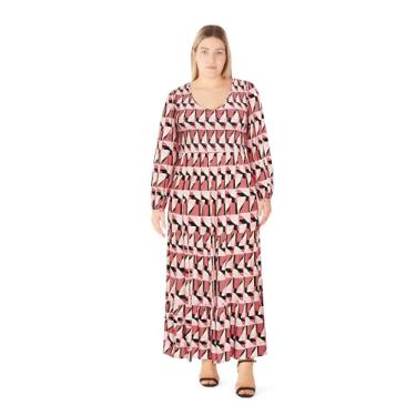 Imagem de City Chic Vestido feminino plus size - Adley Maxi, Estampa geográfica, 58