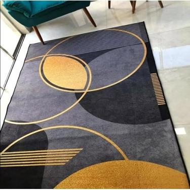 Imagem de Tapete sala antiderrapente antialergico Belga 58 aveludado nao solta pelo indiano 1,00x1,50