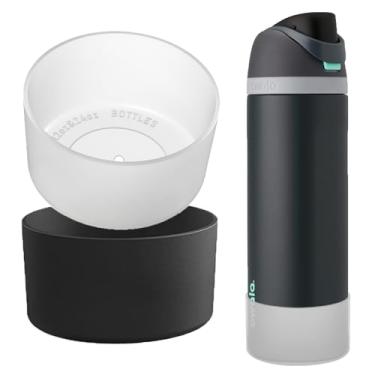 Imagem de OAWEEN 2 peças de bota de silicone para garrafa de água Owala FreeSip 1,134 g diâmetro inferior 9 cm - 9,8 cm manga protetora anti-arranhões para beber grátis 1,134 g capa transparente antiderrapante