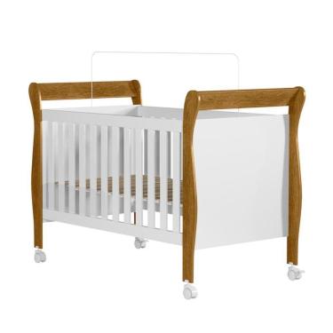 Imagem de Berço Mini Cama Com Colchão Slim Tigus Baby Branco Madeirado Ypê