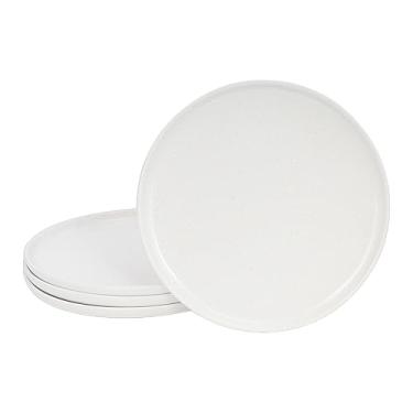 Imagem de GZG Conjunto de 4 pratos de jantar de cerâmica, pratos de grés salpicados de 26 cm com base em tom de argila, pratos grandes de cerâmica para bife, salada, pizza, forno de micro-ondas, lavável na