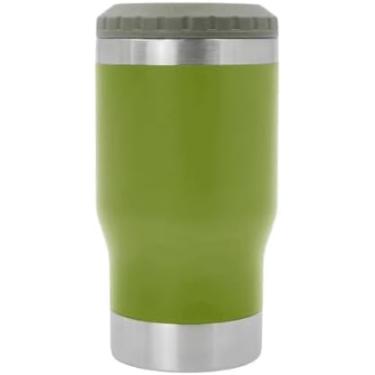 Imagem de Copo Térmico Inox 420ml com Tampa e Abridor – Porta Lata e Long Neck que Mantém a Bebida Gelada por Horas | Verde Escuro