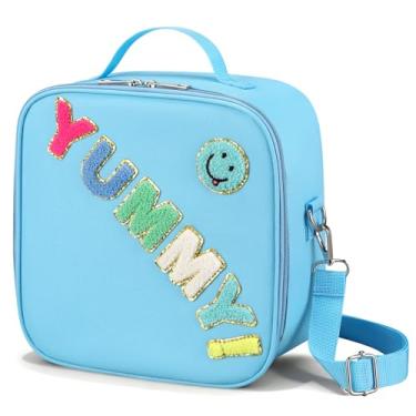 Imagem de HAWEEK Lancheira infantil isolada com alça de ombro ajustável, à prova d'água, reutilizável, para meninas, meninos, lavável, macia, térmica para lanche para piquenique escolar e creche infantil