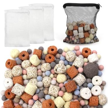 Imagem de Bio Aquarium Filter Media, Bio Ceramic Ring Balls Conjunto de Mídia para Filtro de Aquário, Lago e Tanque de Peixes (500 g, 500 g)