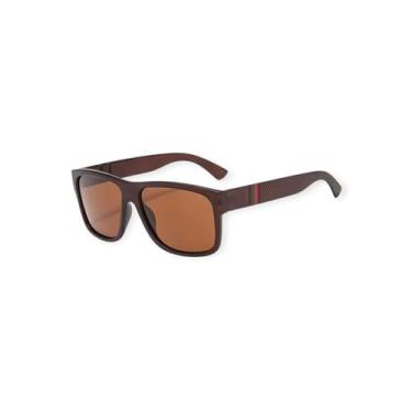 Imagem de Óculos de Sol Masculino Polarizado Armação Texturizada LukeSports – Estilo Esportivo – Armação Texturizada (Marrom)