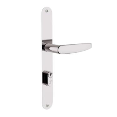 Imagem de Fechadura 3f Estreita Perfil Alumínio Maçaneta Alavanca Crom