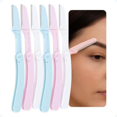 Imagem de Kit 6 Navalhas Sobrancelha Rosto Depilação Facial Buço Corpo - Hxt