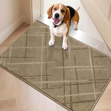 Imagem de COSY HOMEER Tapete de porta frontal discreto antiderrapante para entrada, tapete de entrada lavável para caçador de sujeira absorvente, capachos de poliéster resistente para patas enlameadas (91 x 61