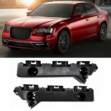 Imagem de Yumzeco 2 peças compatíveis com Chrysler 300 suportes de para-choque dianteiro 2011 2012 2013 2014 2015 2016 2017 2018 2019 2020, retentores de para-choque Chrysler Palstic do lado esquerdo direito