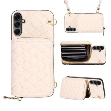 Imagem de Furiet Capa carteira para Samsung Galaxy S25 FE 5G zíper com alça de ombro transversal flip bolsa porta-cartões, suporte de cartão de couro PU de luxo com suporte para celular para S 25 EF S25FE 25S