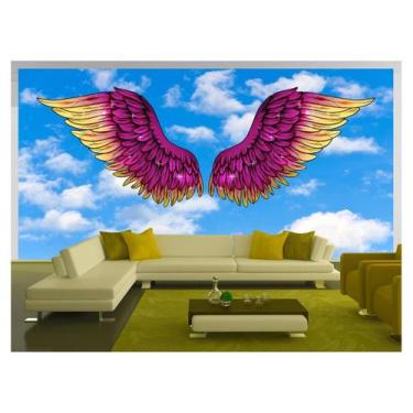 Imagem de Papel De Parede 3D Arte Asas Selfie Insta Cores 3,5M Tra327 - Você Dec