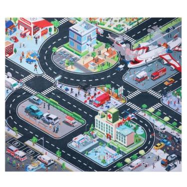 Imagem de Car Rug Play Mat Rug, Kids Carpet Playmat Non Slip Town City Road Car Track Play Mat, City Life Playmat for Children Baby Toddler, Learn and Have Fun Safely Kids' Rugs, 37.4" x 27.55"