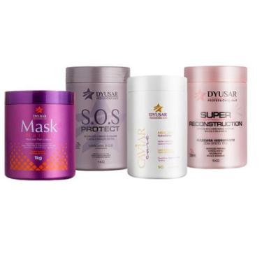 Imagem de Kit Cronograma Capilar Blond Para Loiros 4 Máscaras Dyusar - Dyusar Co