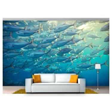 Imagem de Papel De Parede Animais Cardume 3D 6M² Anm257 - Você Decora