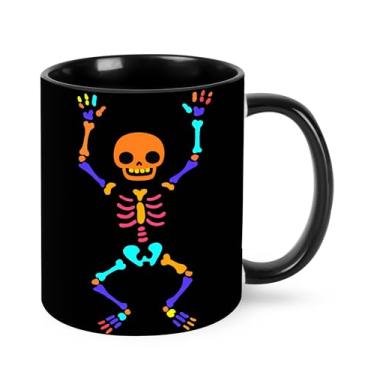 Imagem de Jumou Caneca de café com caveira, 325 ml, fofo, engraçado, copo de cerâmica para mulheres, homens, novidade, presentes de aniversário, Natal, micro-ondas, escritório, casa