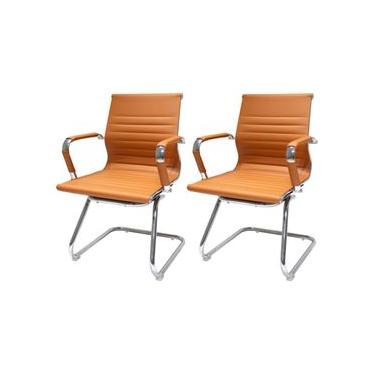 Imagem de Conjunto 2 Cadeiras De Escritório Interlocutor Fixa Charles Eames Eiffel Esteirinha Car...