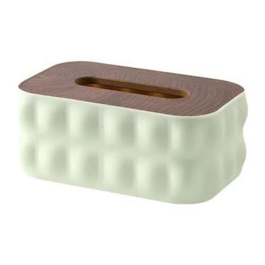 Imagem de ＫＬＫＣＭＳ Porta-lenços de papel, organizador decorativo moderno e retangular para penteadeira, carro, restaurante, casa e quarto, Verde