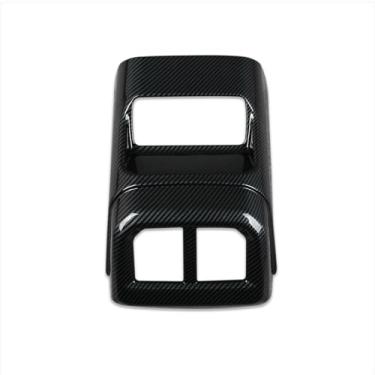 Imagem de RQING Para Ford Ranger 2024 2025 Interior Assento Traseiro Ar Condicionado Saída de Ventilação Acabamento Padrão de Fibra de Carbono