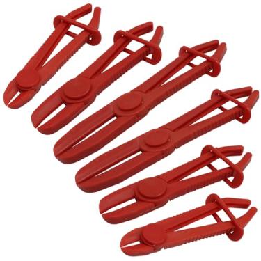 Imagem de Kyuionty 6 peças de alicate de pinça de mangueira, alicate de grampo de linha não condutora, ferramentas de bloqueio de mangueira de plástico para reparos automotivos, linhas de gás, radiador de freio